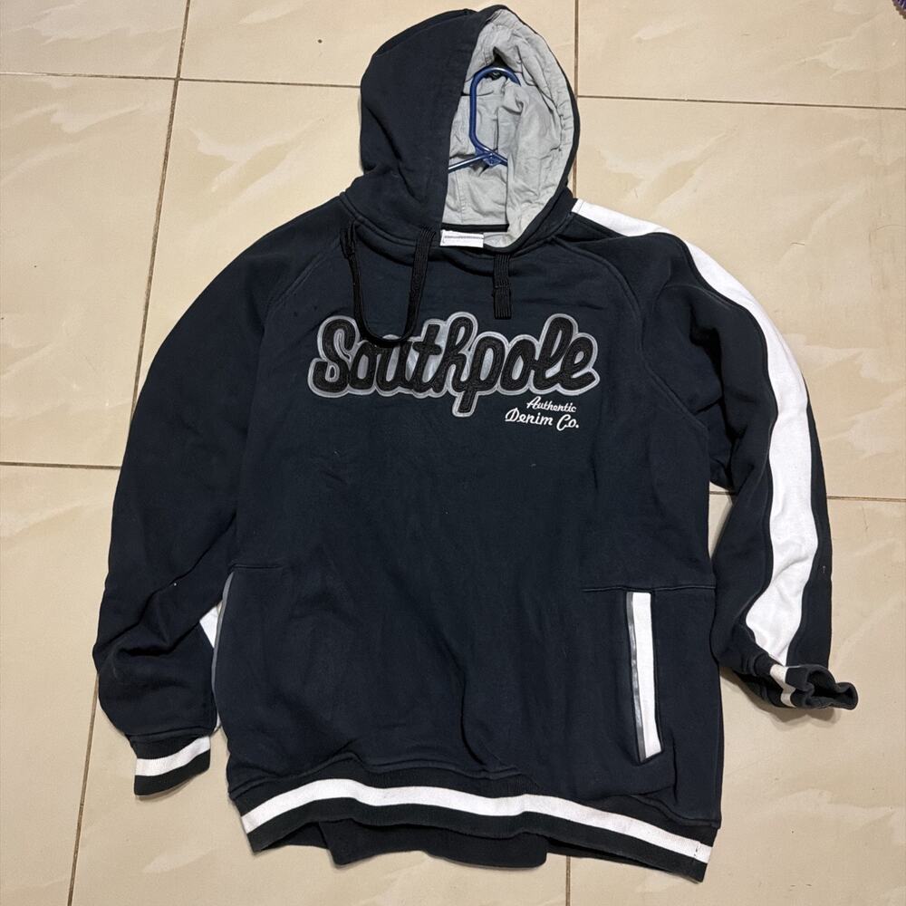 Early 00's Vintage Southpole Y2K Embroidered Logo Hoodie Men’s Xxl